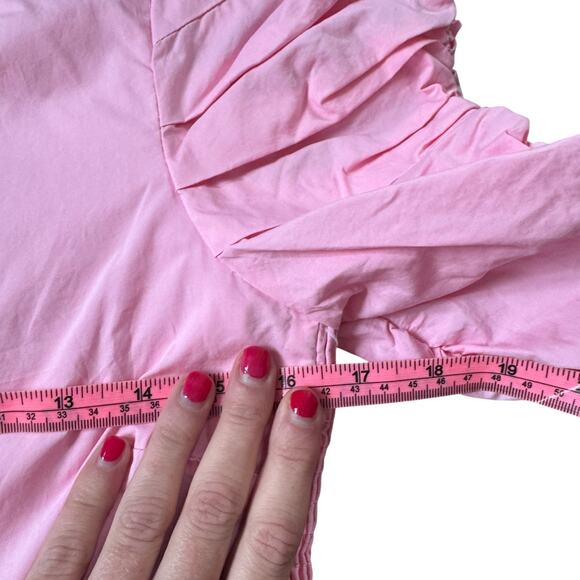 Tuckernuck Hyacinth House Ruched Puff Sleeve Barbie Mini Dress Pink - Picture 6 of 9